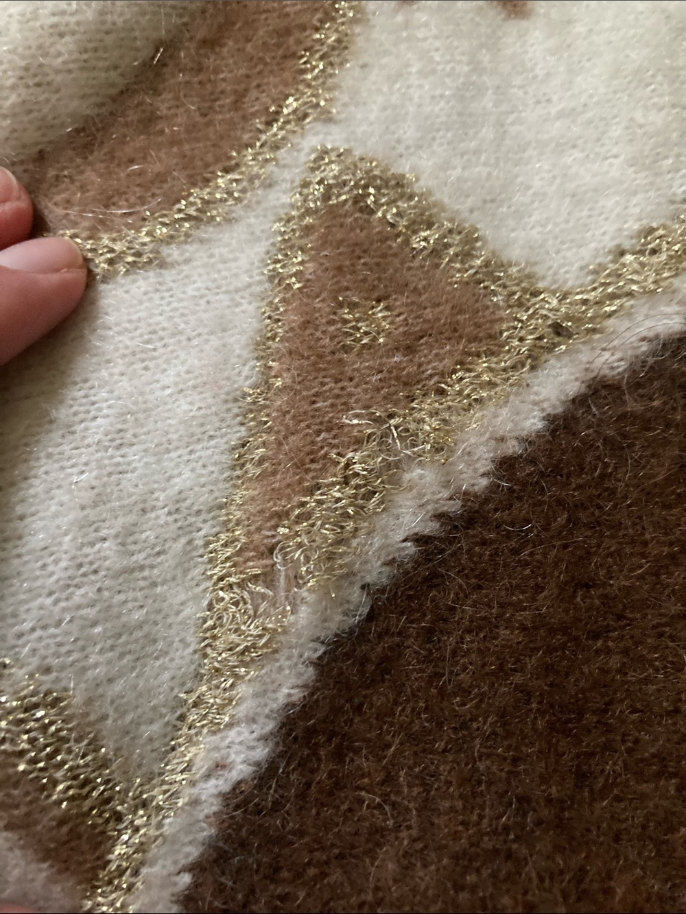 Sezane Margaux brown metallic and wool cardigan medium - Picture 5 of 7